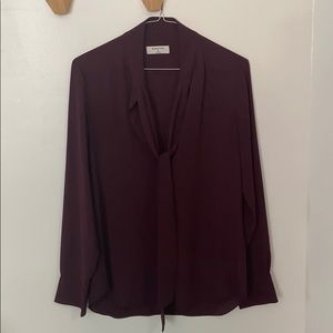 Aritzia Babaton wine red blouse